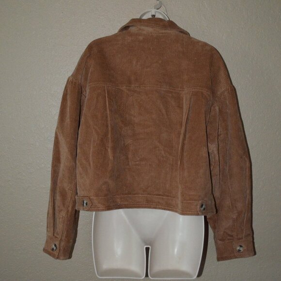 NWT $298 Sz L Xirena Brown Almond Tobin Crop Corduroy Jacket - Picture 6 of 8
